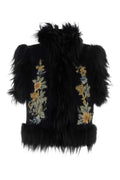 Fendi Women's Wool Gilet with Embroidery in Black - view 1
