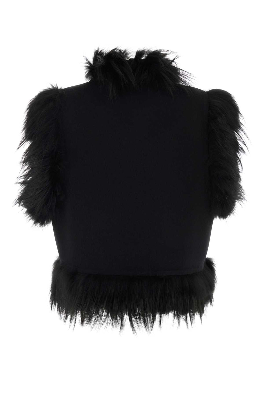 Fendi Women's Wool Gilet with Embroidery in Black - view 2
