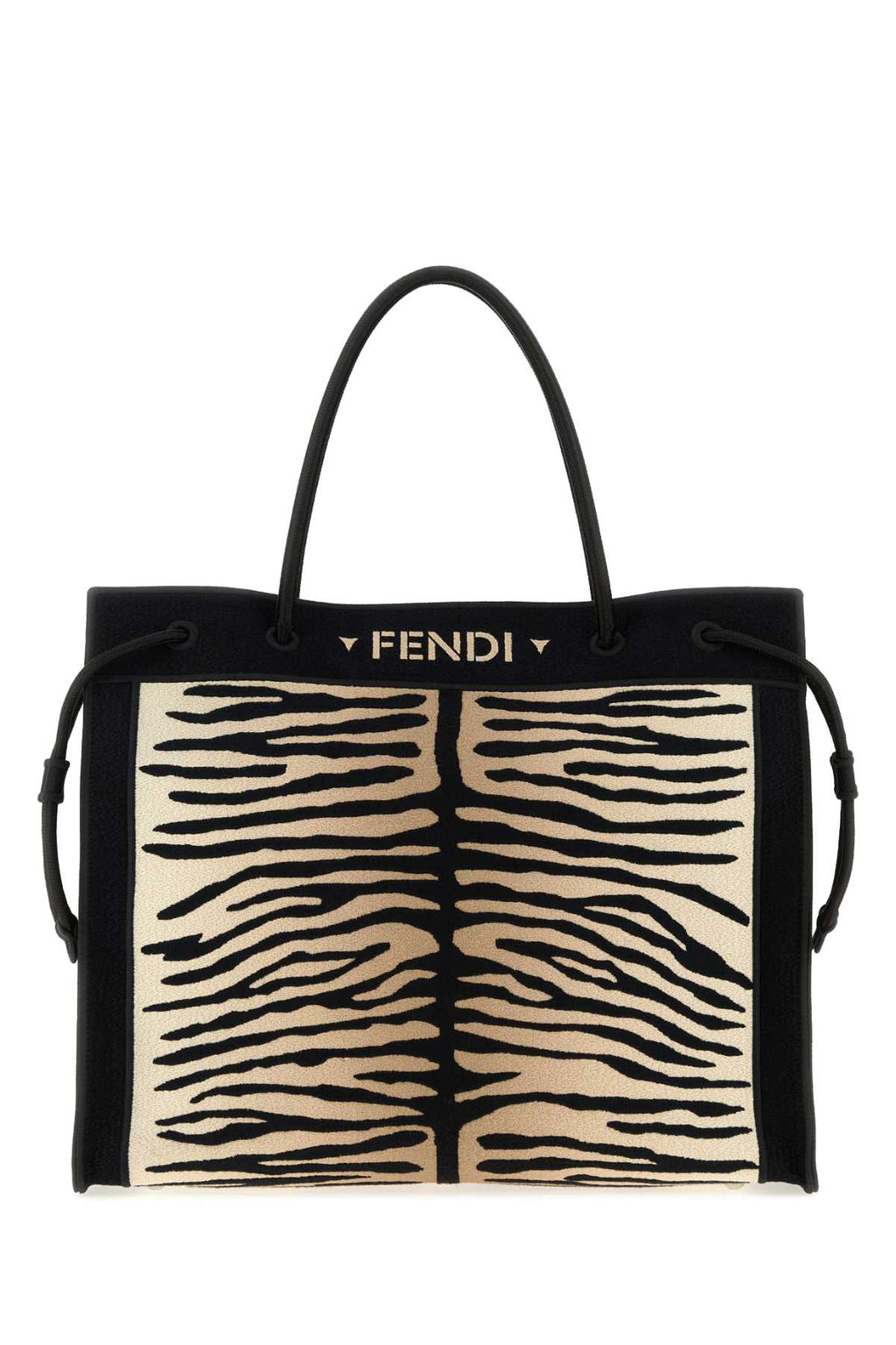 Fendi Women's Zebra Print Fabric Bag in Brown - view 1