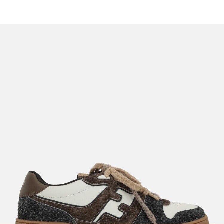 Fendi Men's Match Sneakers in Brown