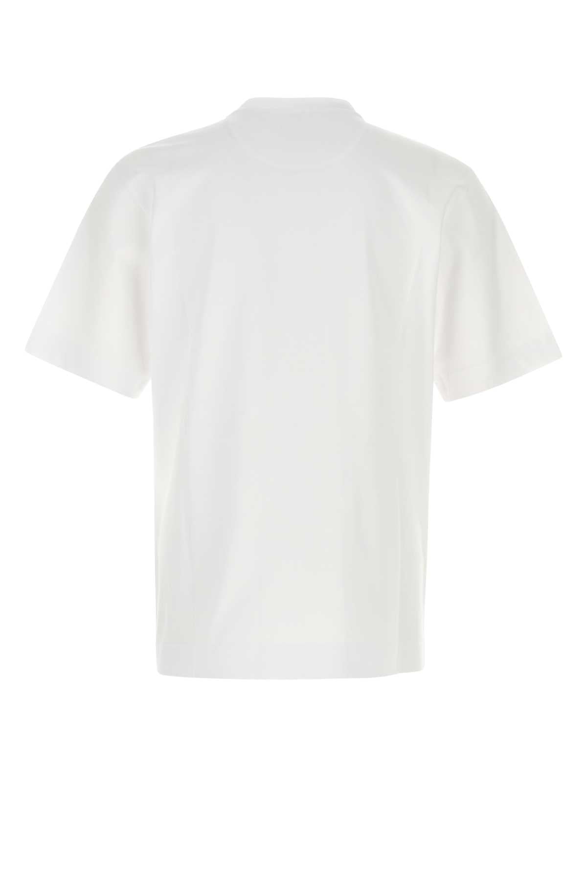 Fendi Men's Cotton T-Shirt with Metal FF in White - view 2