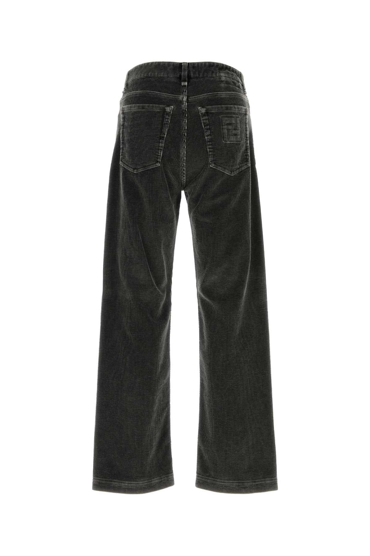 Fendi Men's Corduroy Trousers in Dark Grey - view 2