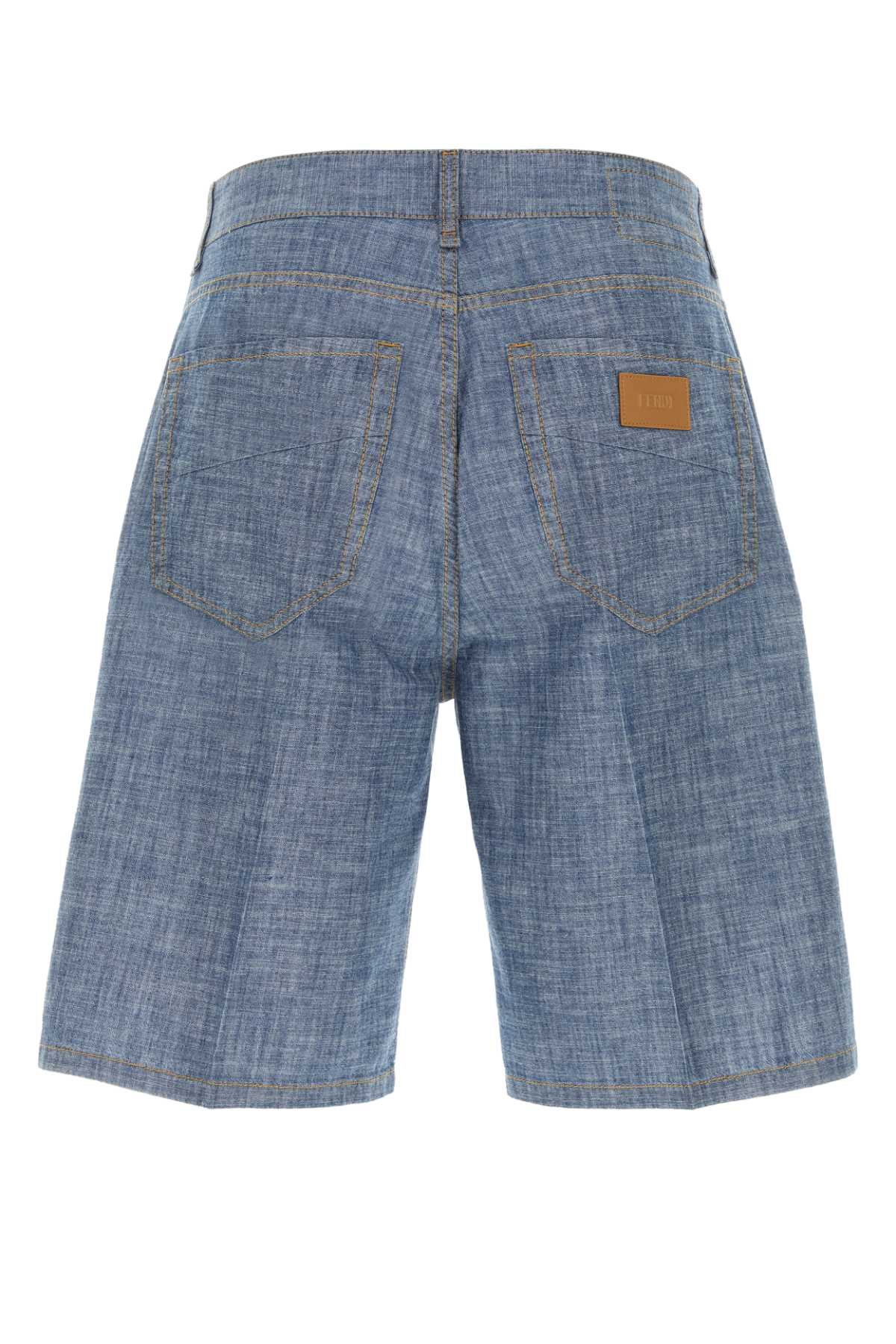 Fendi Men's Chambray Shorts in Blue - view 2