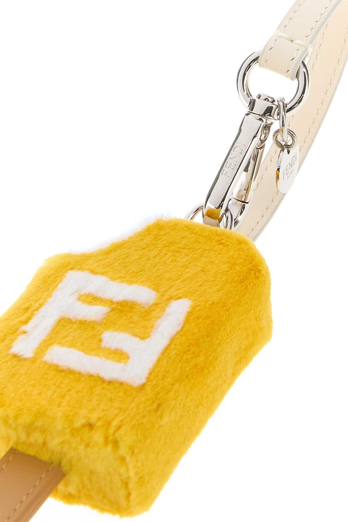 Fendi Men's Shearling FF Charm in Yellow - view 3