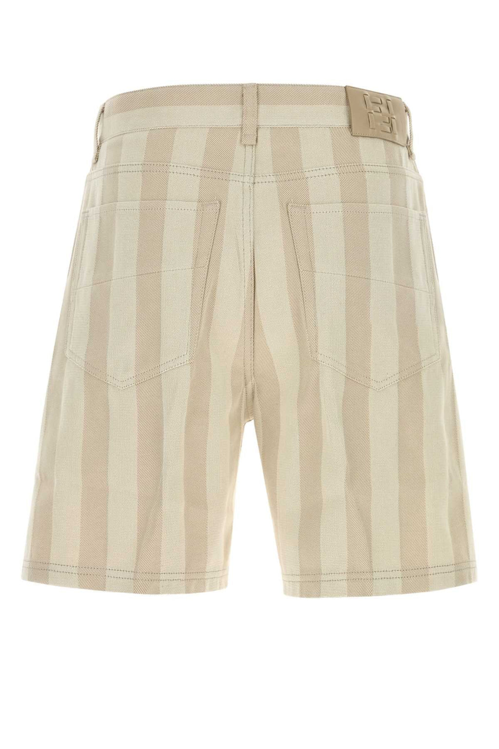 Fendi Men's Cotton Pequin Bermuda Shorts in Beige - view 2