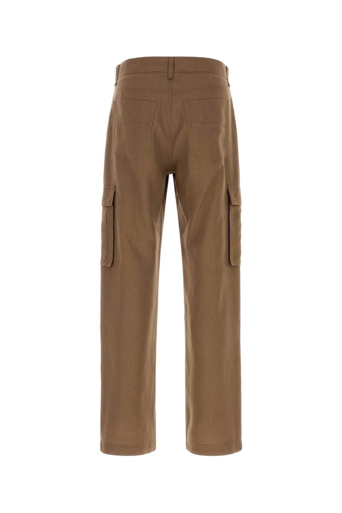 Fendi Men's Linen Trousers in Brown - view 2