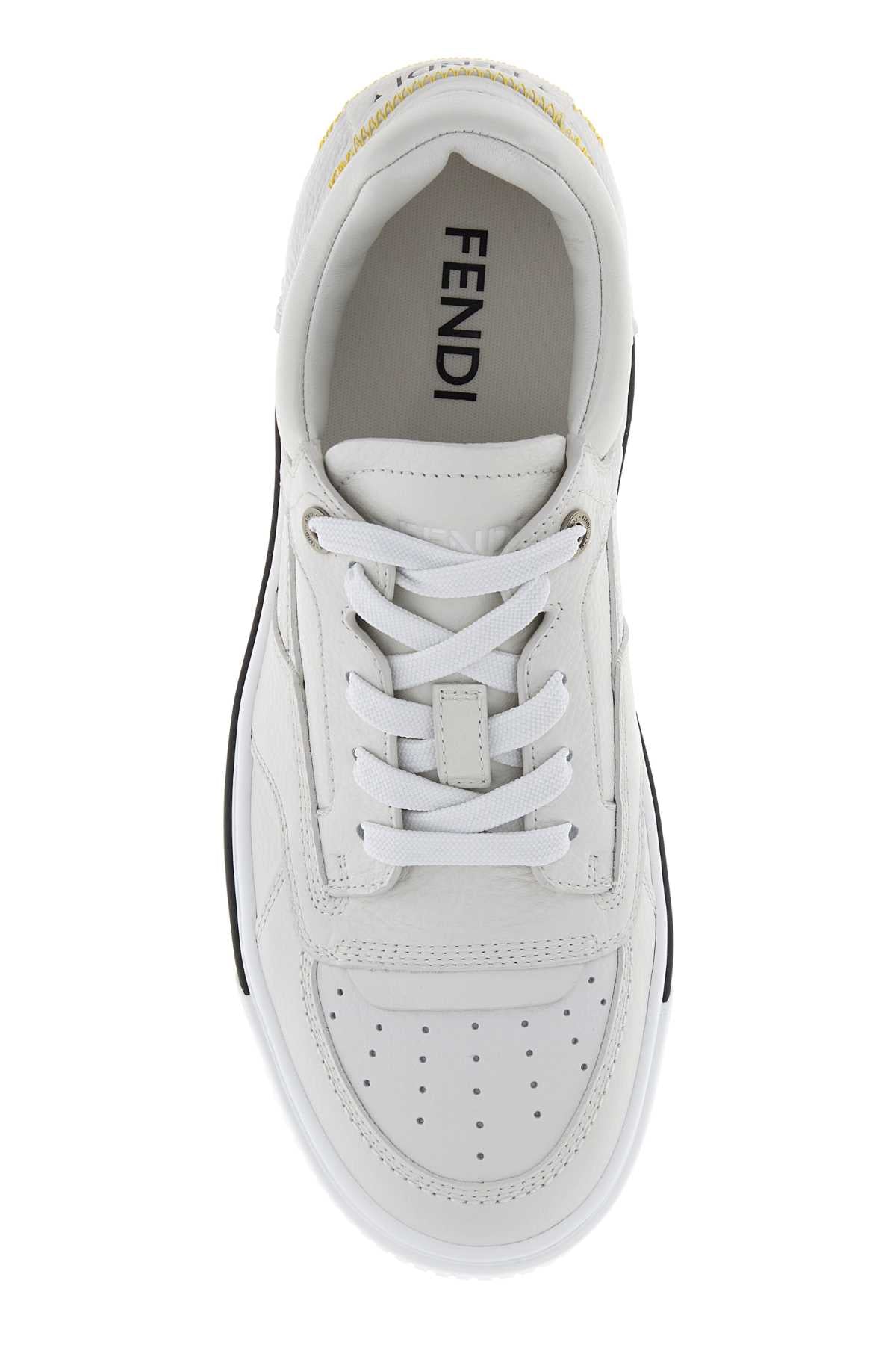 Fendi Men's Leather Sneakers in White - view 3