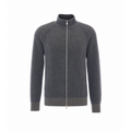 Brunello Cucinelli Men's Cashmere Rib Cardigan in Grey