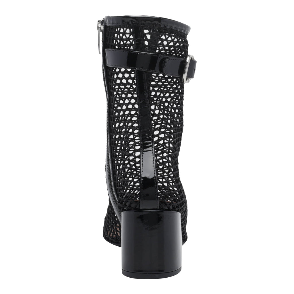 Alaia Women's Fishnet Pump Booties in Black Patent Leather - view 4