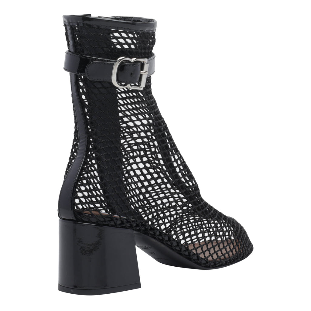 Alaia Women's Fishnet Pump Booties in Black Patent Leather - view 3