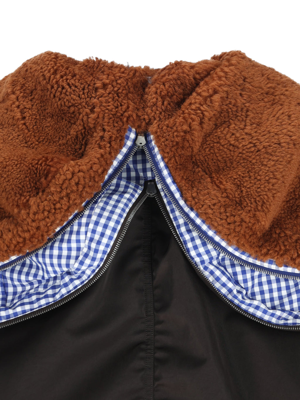Loewe Women's Technical Fabric Bomber Jacket in Brown - collar lining detail