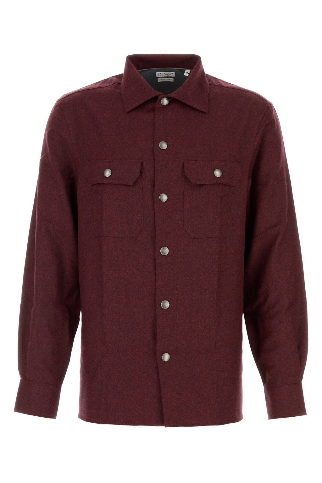 Brunello Cucinelli Men's Flannel Shirt in Burgundy - view 1