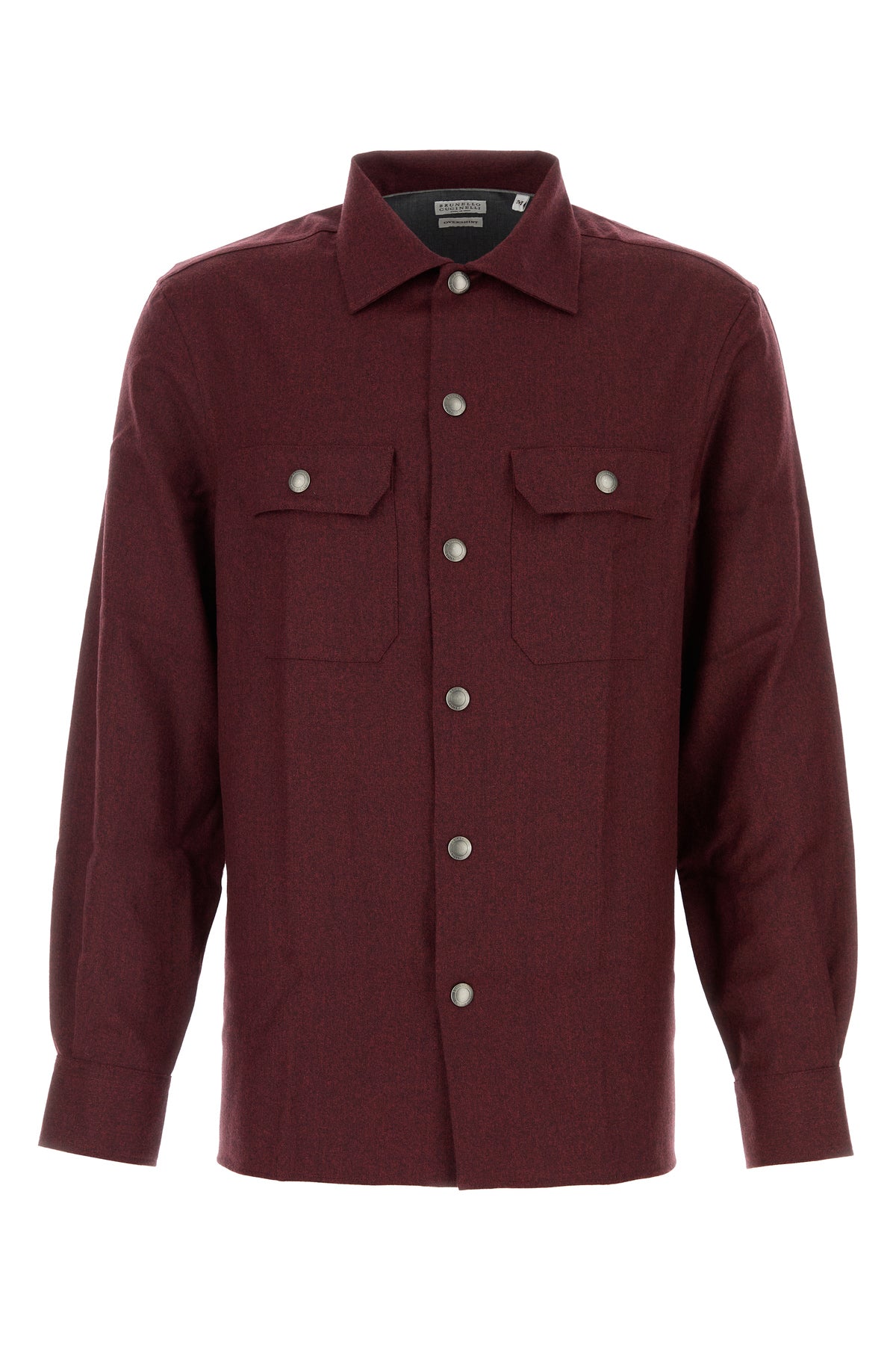 Brunello Cucinelli Men's Flannel Shirt in Burgundy - view 1