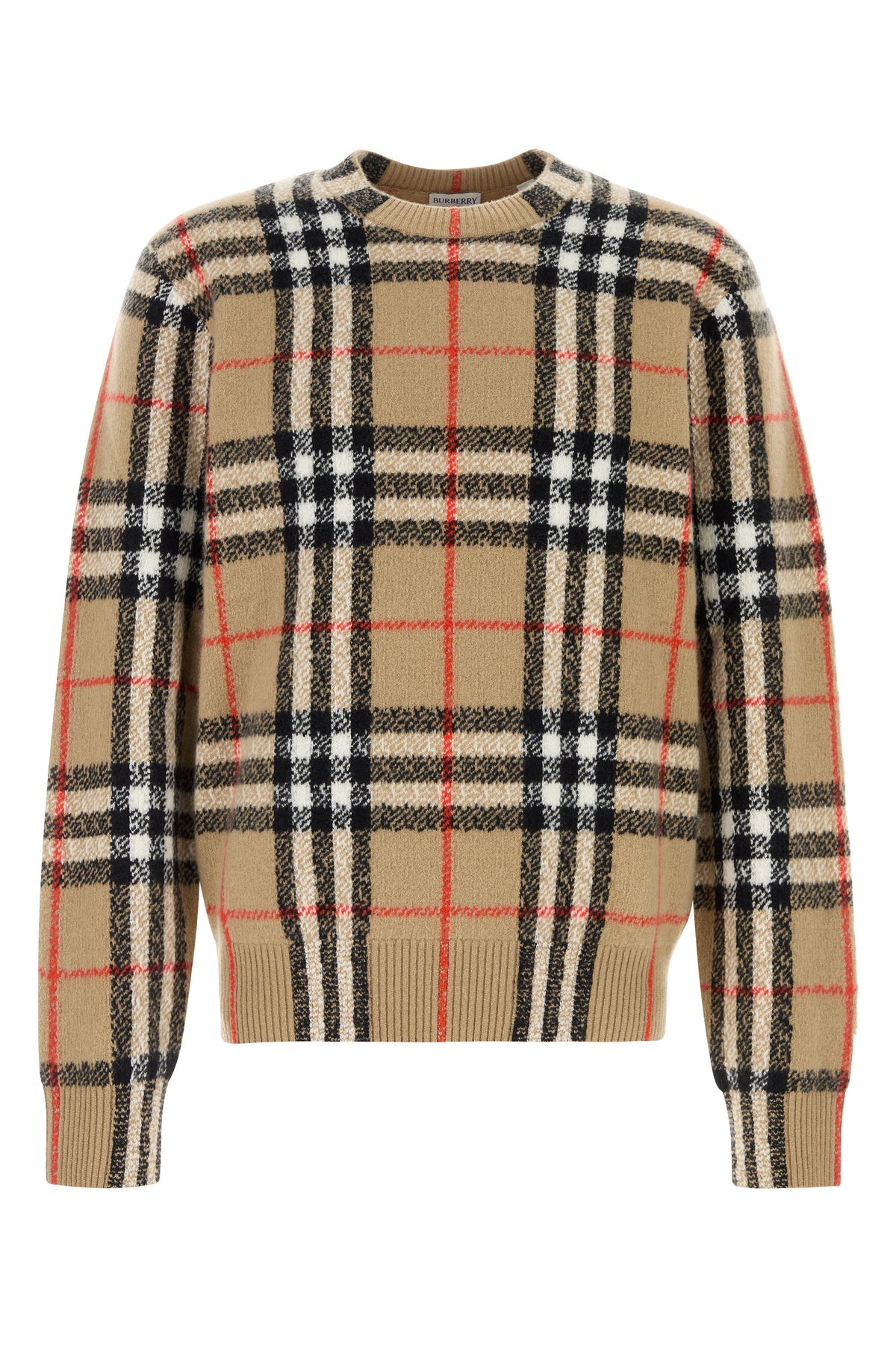 Burberry Men's Embroidered Cashmere Sweater in Camel - view 1