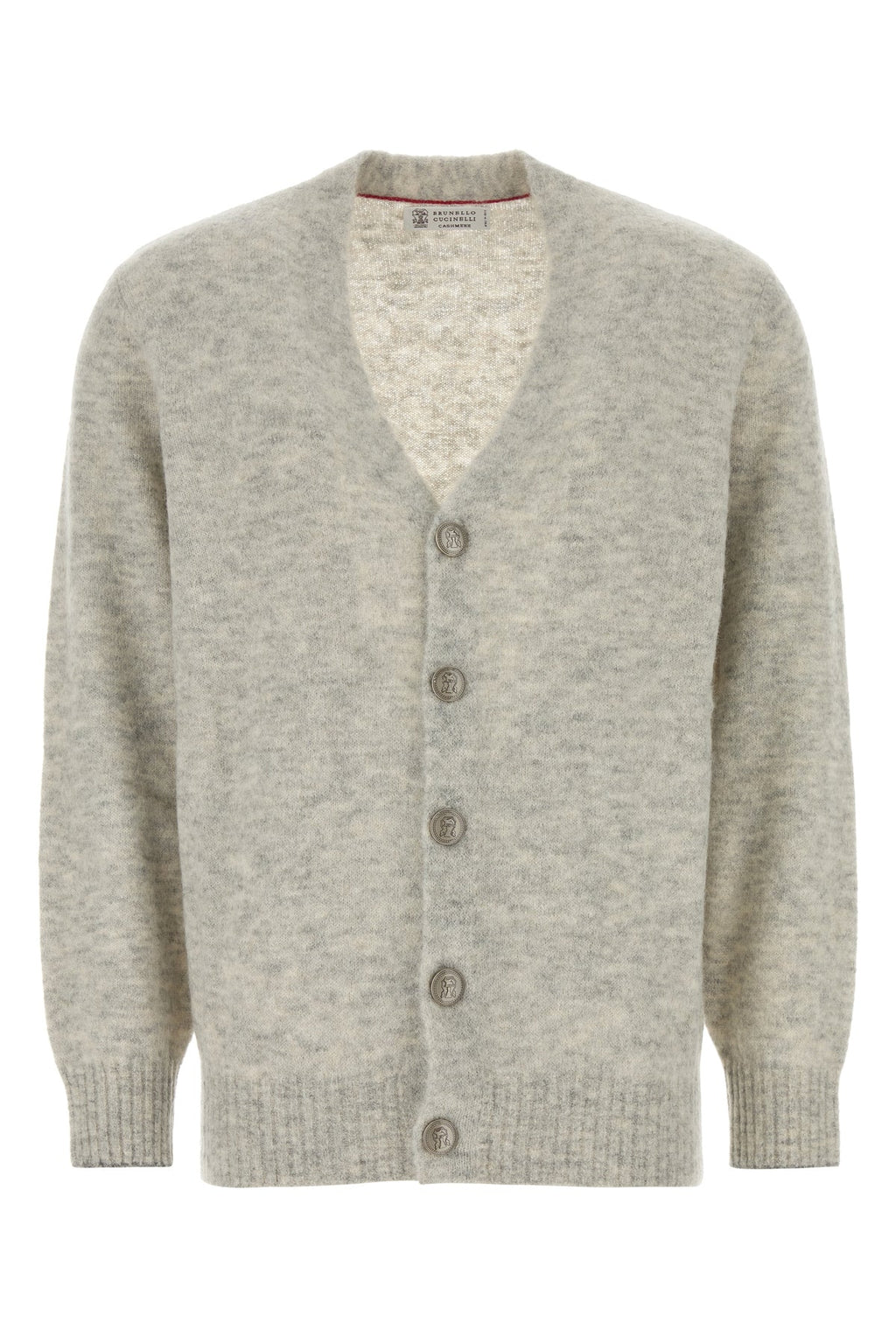 Brunello Cucinelli Men's Alpaca Cardigan in Melange Grey - view 1