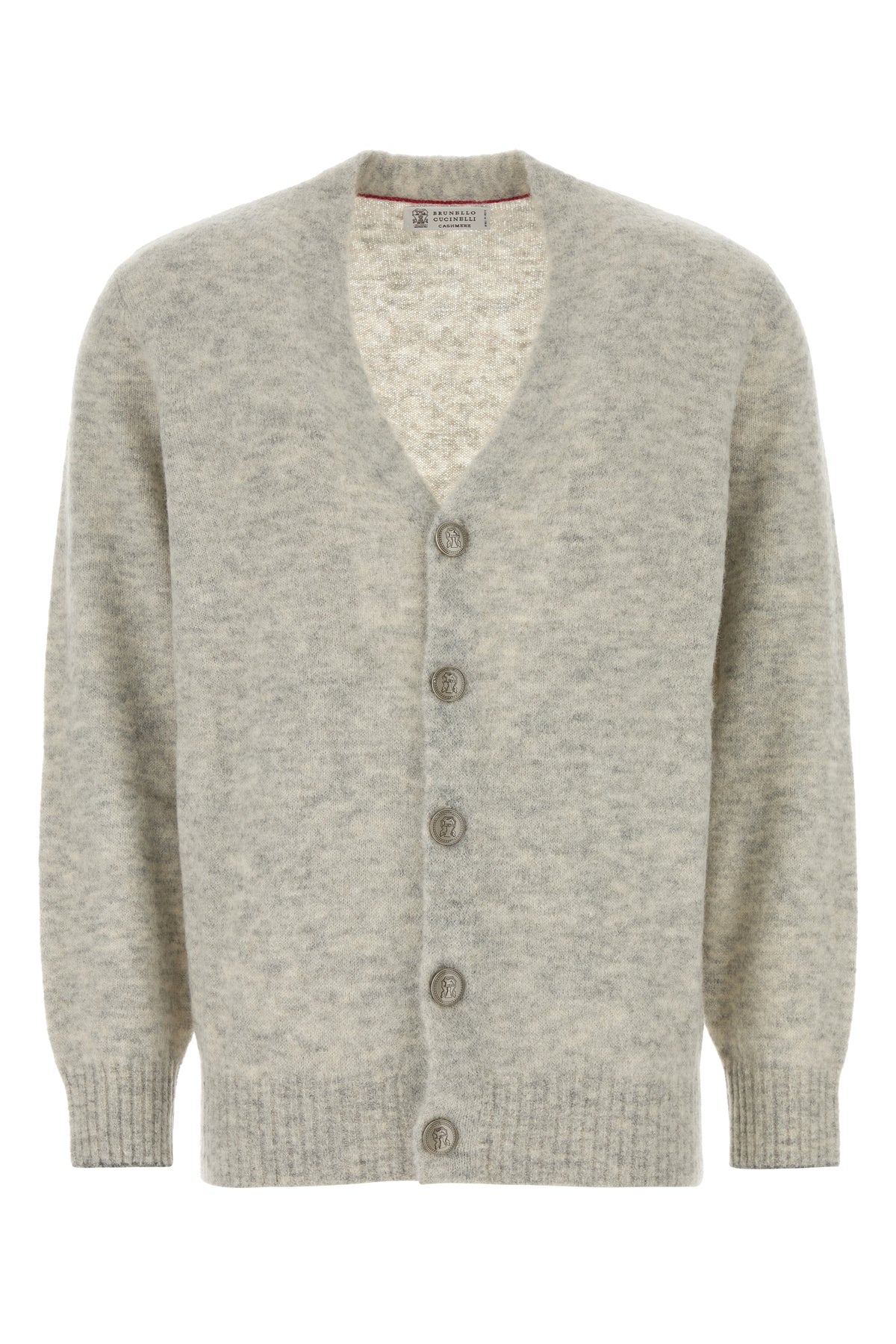 Brunello Cucinelli Men's Alpaca Cardigan in Melange Grey - view 1
