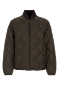 Prada Men's Polyester Down Jacket in Olive Green - view 1