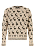 Moncler Grenoble Men's Embroidered Alpaca Sweater in Cream - view 1