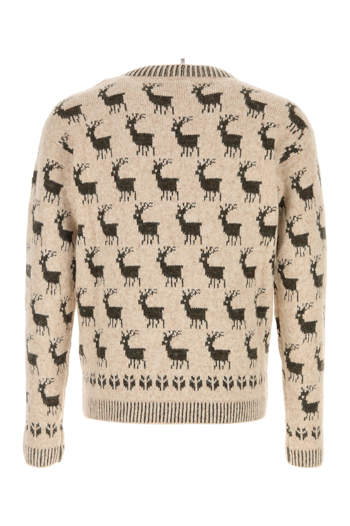 Moncler Grenoble Men's Embroidered Alpaca Sweater in Cream - view 2
