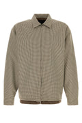 Prada Men's Embroidered Wool Shirt in Brown - view 1