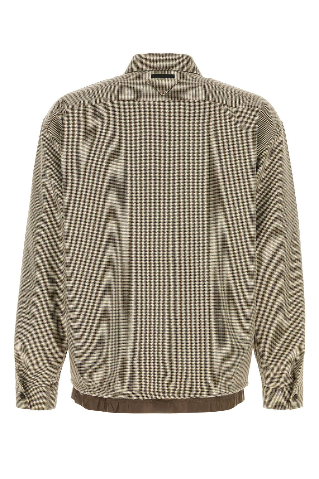 Prada Men's Embroidered Wool Shirt in Brown - view 2