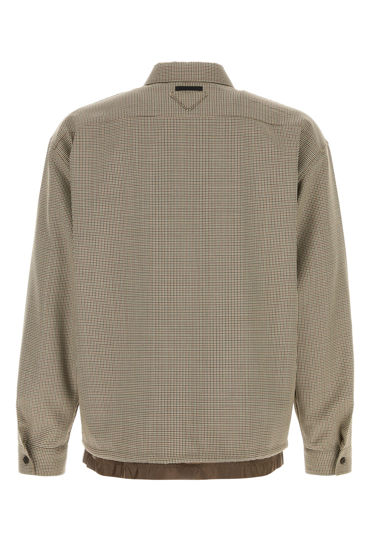 Prada Men's Embroidered Wool Shirt in Brown - view 2