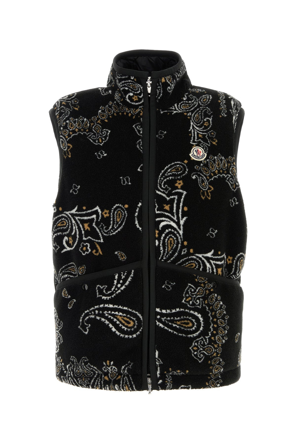 Moncler Men's Printed Teddy Reversible Vest in Black - view 1