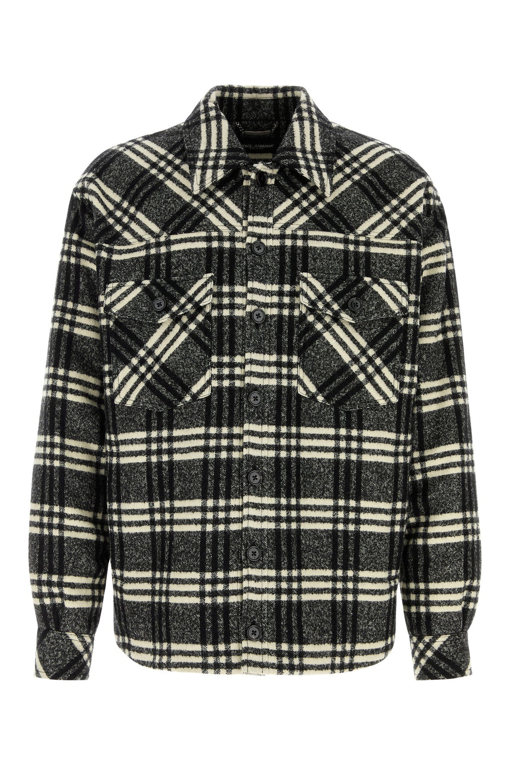 Dolce & Gabbana Men's Wool Overshirt in Black and White - view 1
