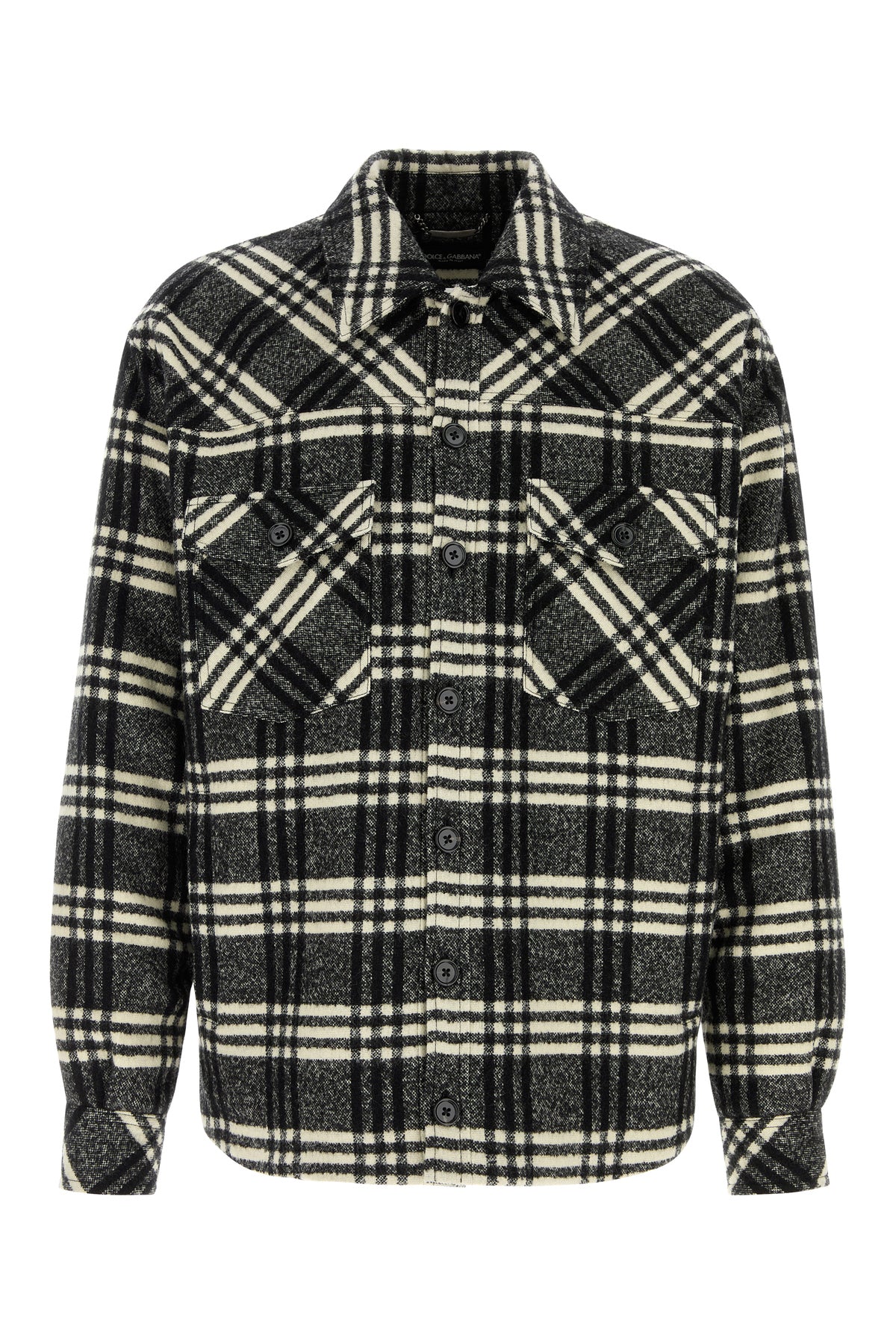 Dolce & Gabbana Men's Wool Overshirt in Black and White - view 1