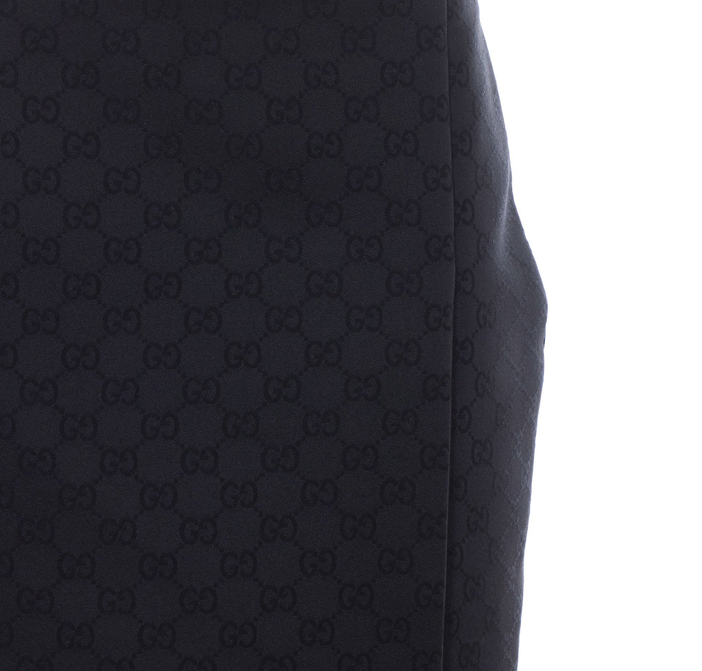 Gucci Women's Gg Viscose Jacquard Skirt in Black Silk - view 4