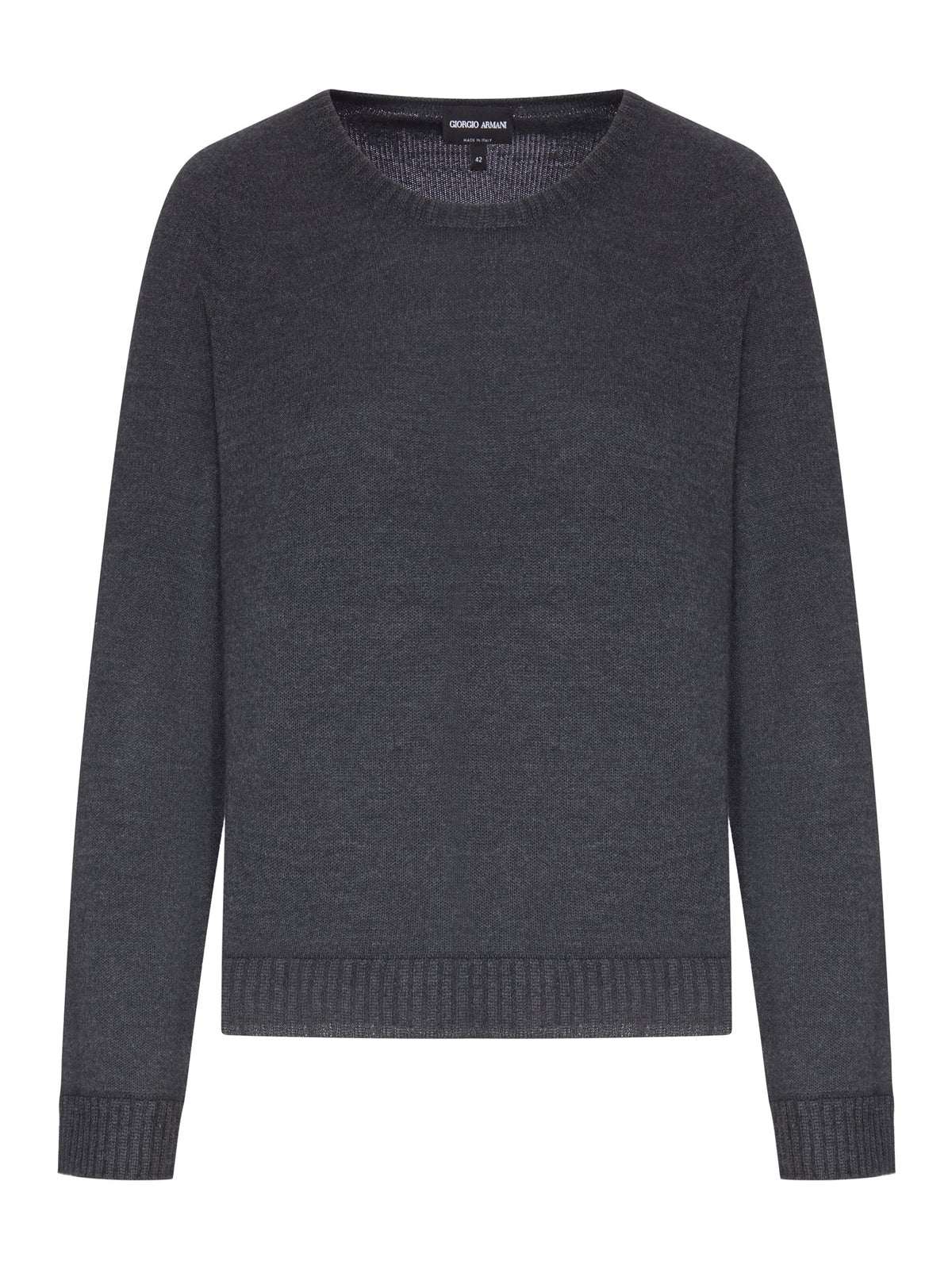 Giorgio Armani Women's Crew-Neck Sweater in Grey Cashmere - view 1