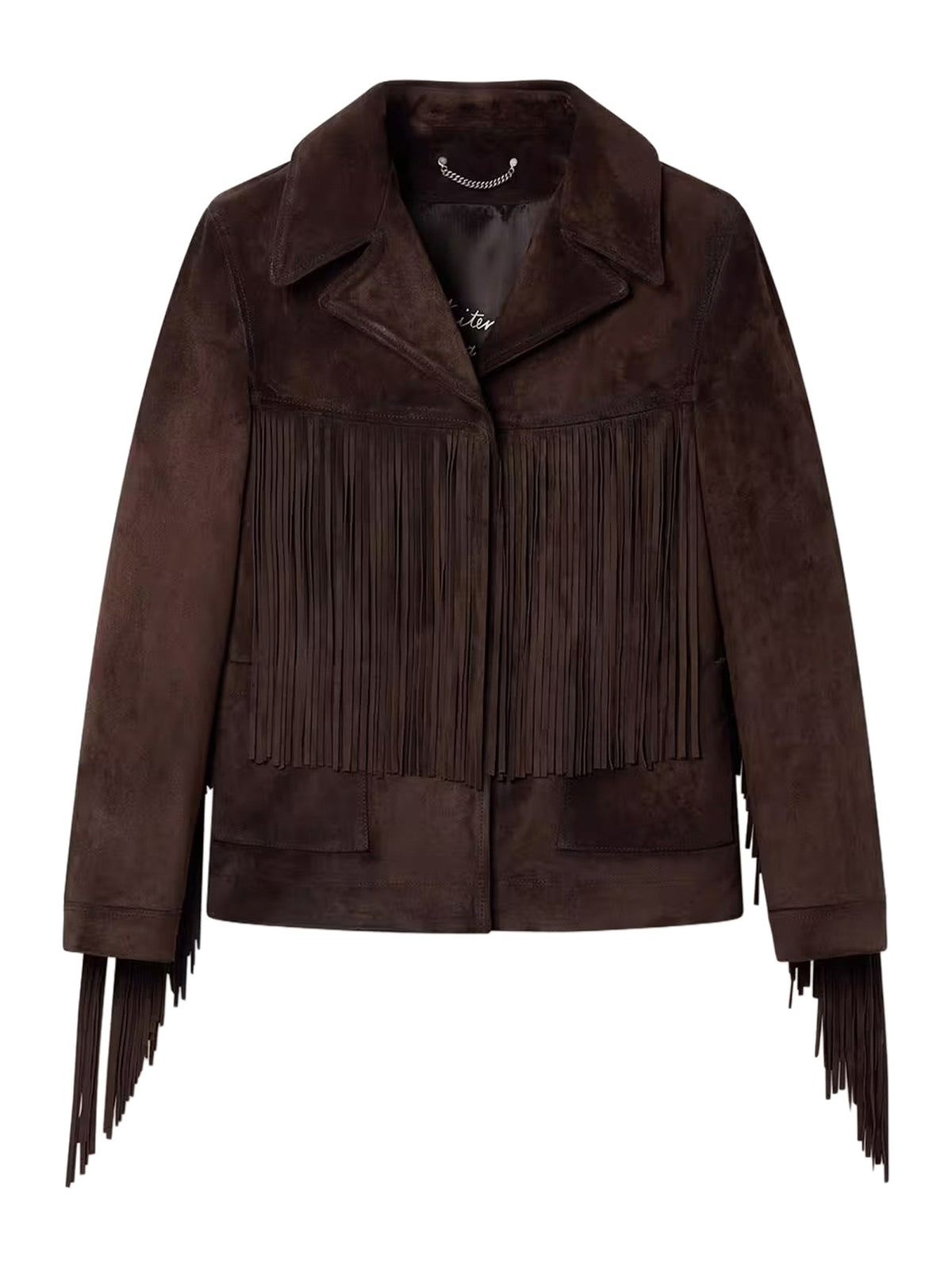 Golden Goose Women's Leather Fringe Jacket in Dark Brown - view 1
