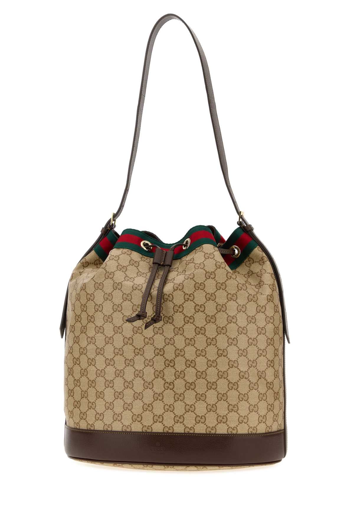 Gucci Women's GG Canvas Shoulder Bucket Bag in Beige - view 2