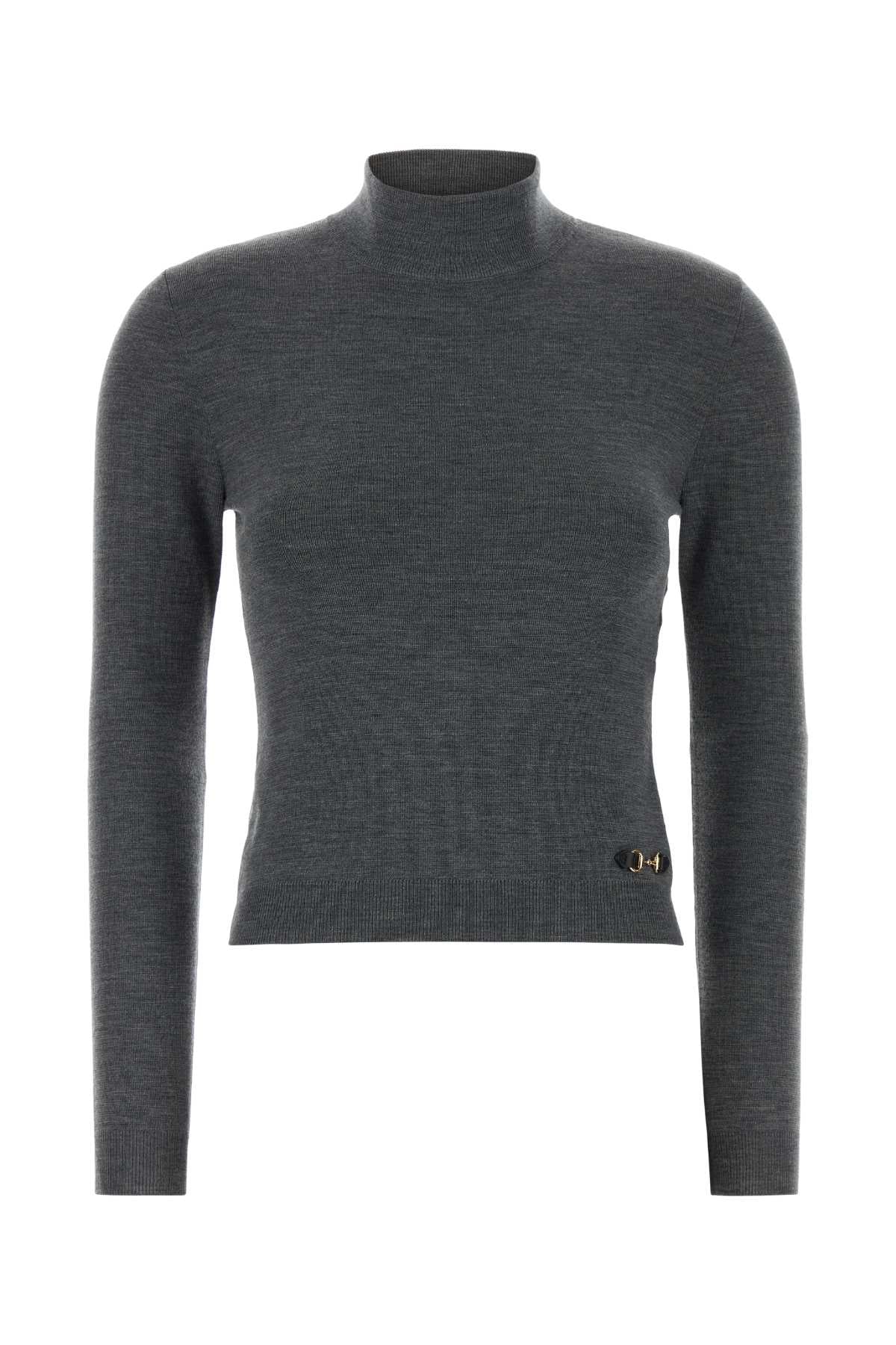 Gucci Women's Virgin Wool Knit Top in Grey - view 1