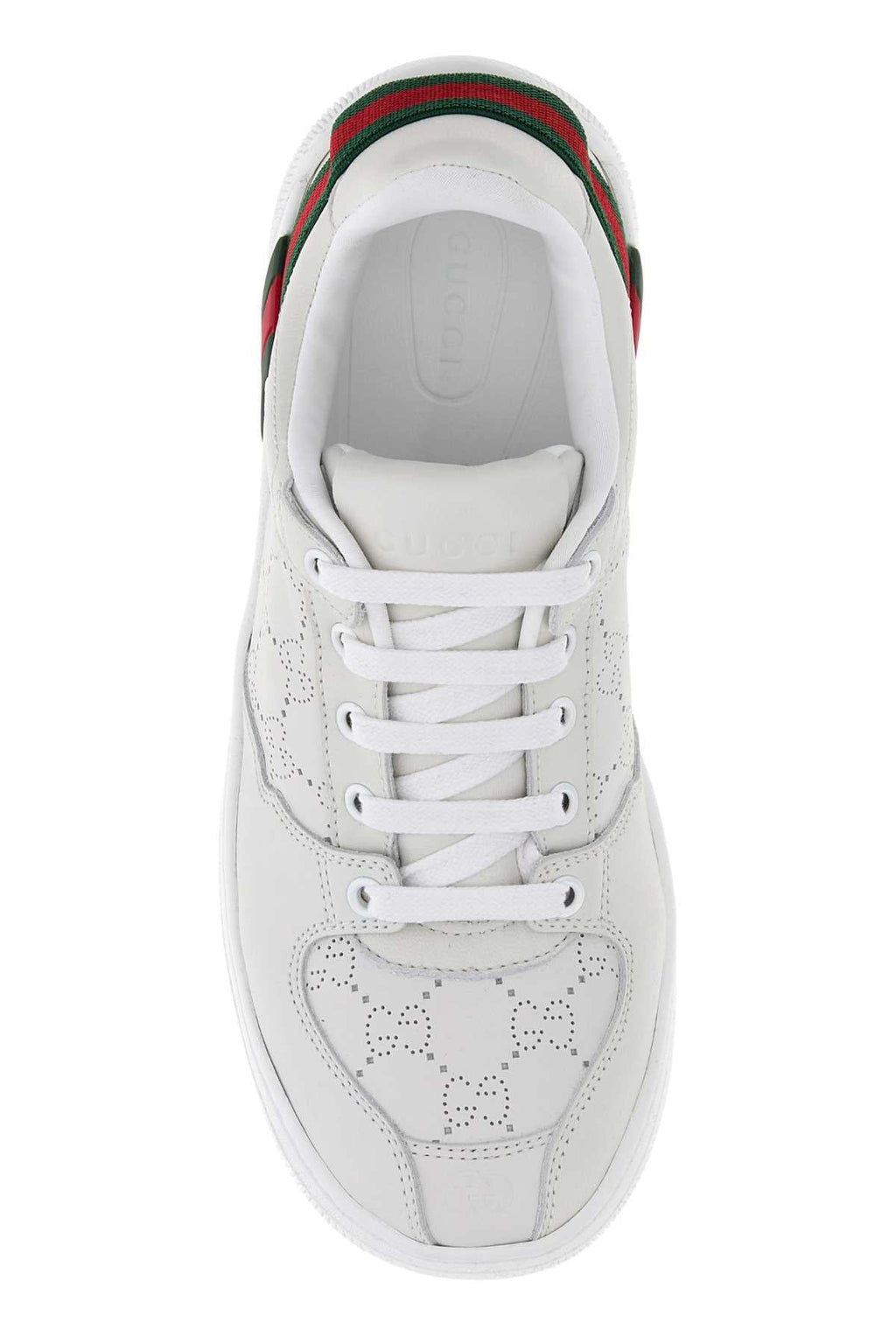 Gucci Women's Leather Web Sneakers in White - view 3