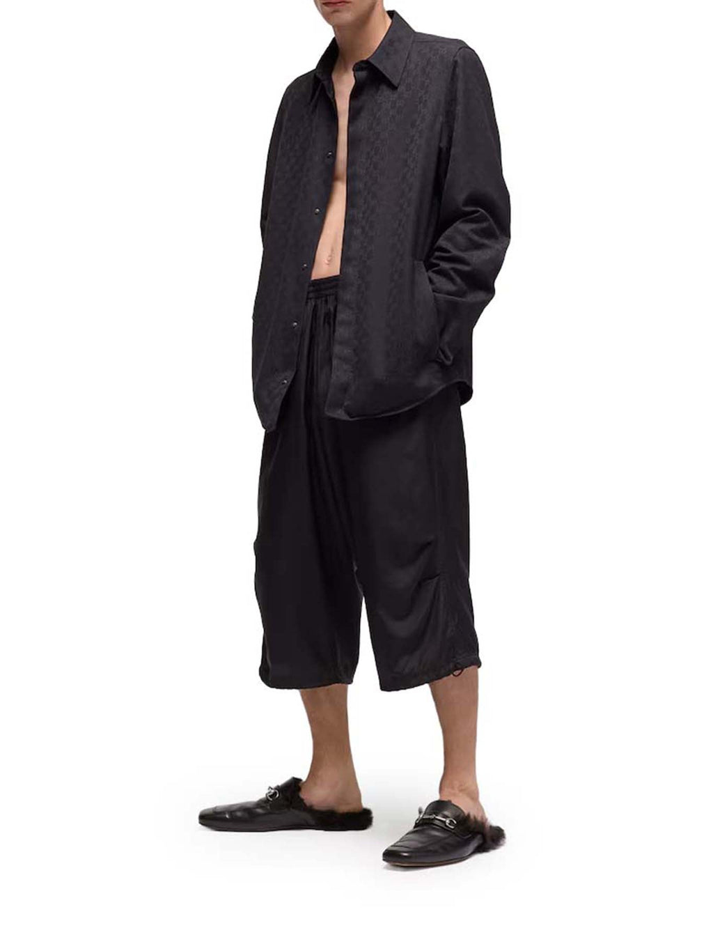 Gucci Men's GG Cotton Fabric Shirt in Black - view 2