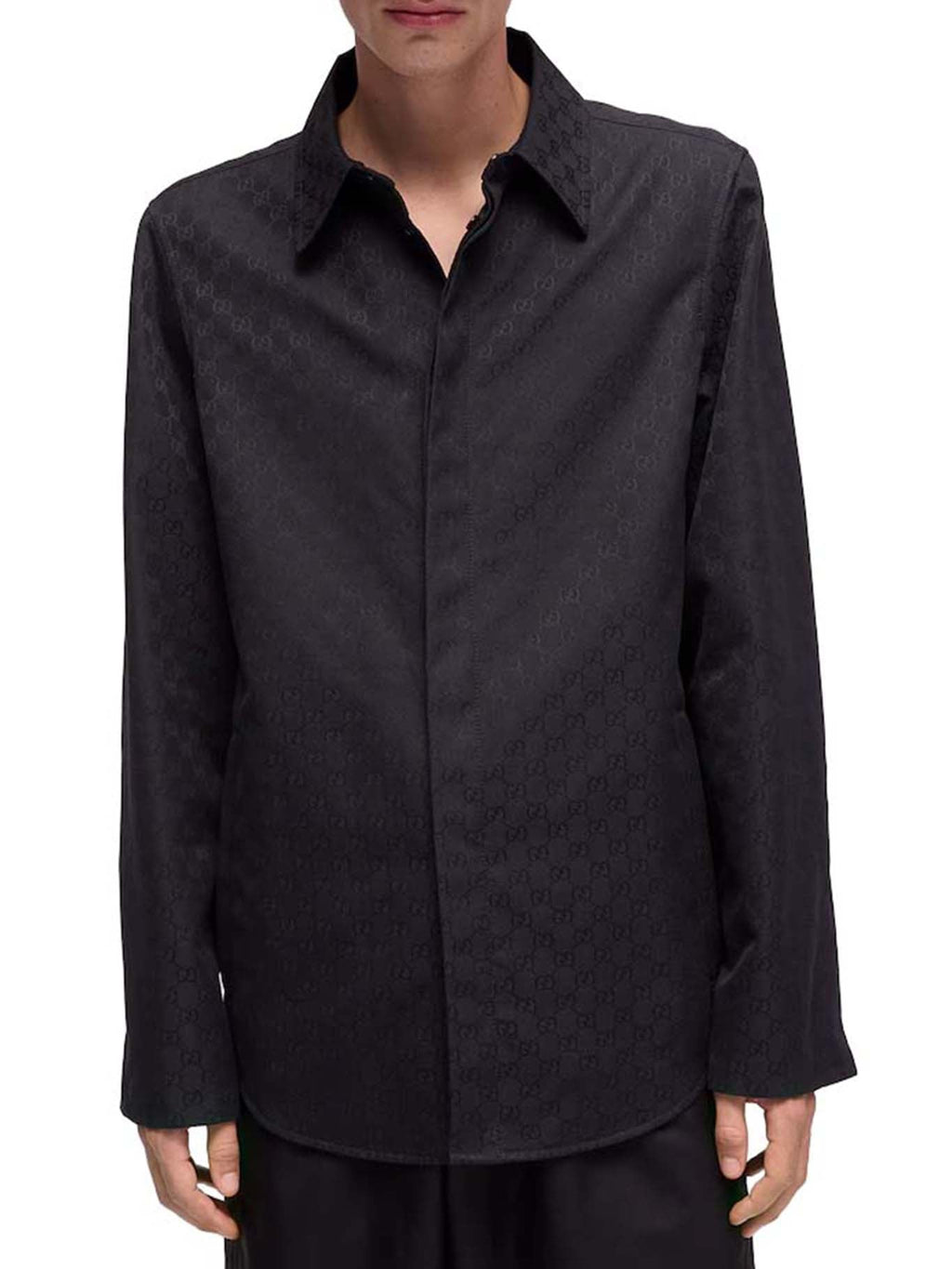 Gucci Men's GG Cotton Fabric Shirt in Black - view 4