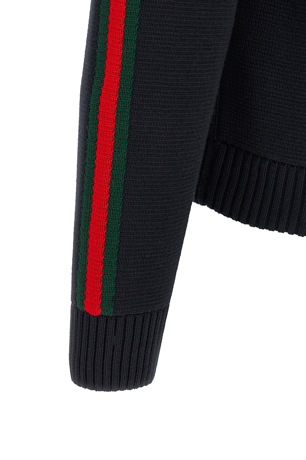 Gucci Men's Web Ribbon Knitted Jacket in Blue