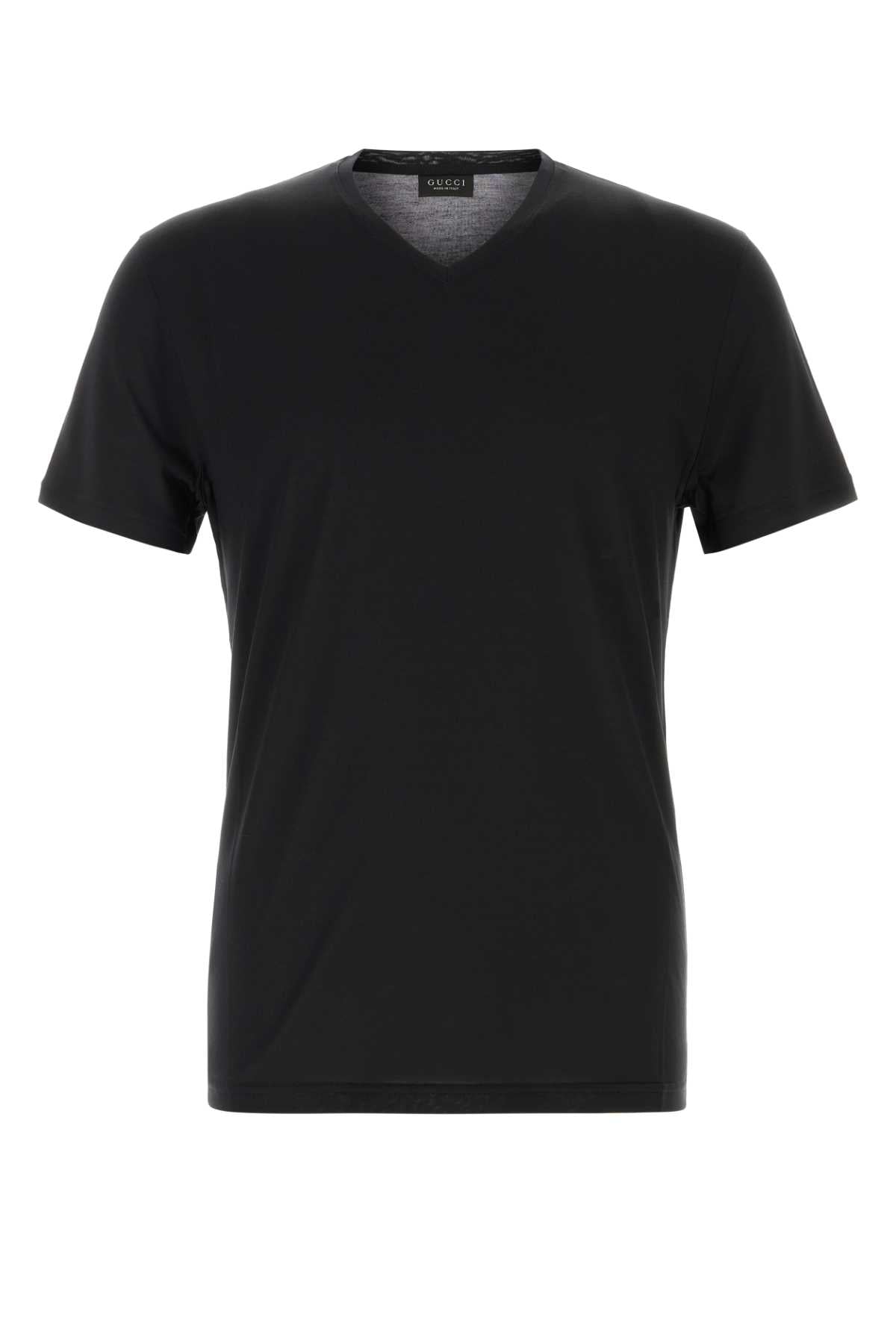 Gucci Men's Modal V-Neck T-Shirt in Black - view 1