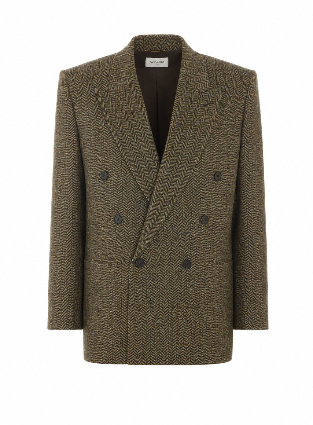 Saint Laurent Women's Herringbone Fabric Double in Brown - view 1