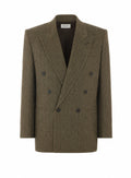 Saint Laurent Women's Herringbone Fabric Double in Brown - view 1