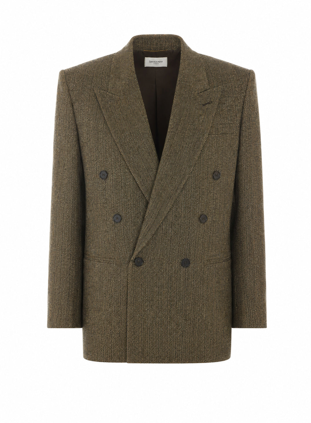 Saint Laurent Women's Herringbone Fabric Double in Brown - view 1