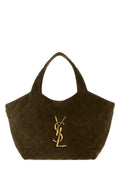 Saint Laurent Women's Icare Suede Shopping Bag in Light Musk