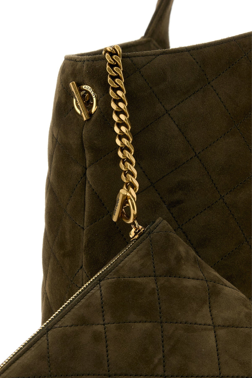 Saint Laurent Women's Icare Suede Shopping Bag in Light Musk