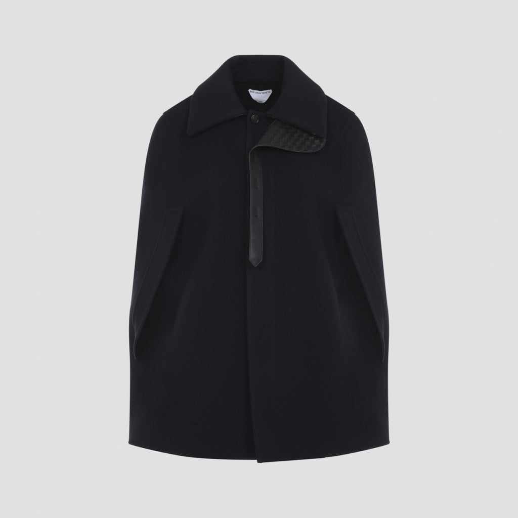Bottega Veneta Women's Wool Cashmere Cape in Midnight Blue - view 1