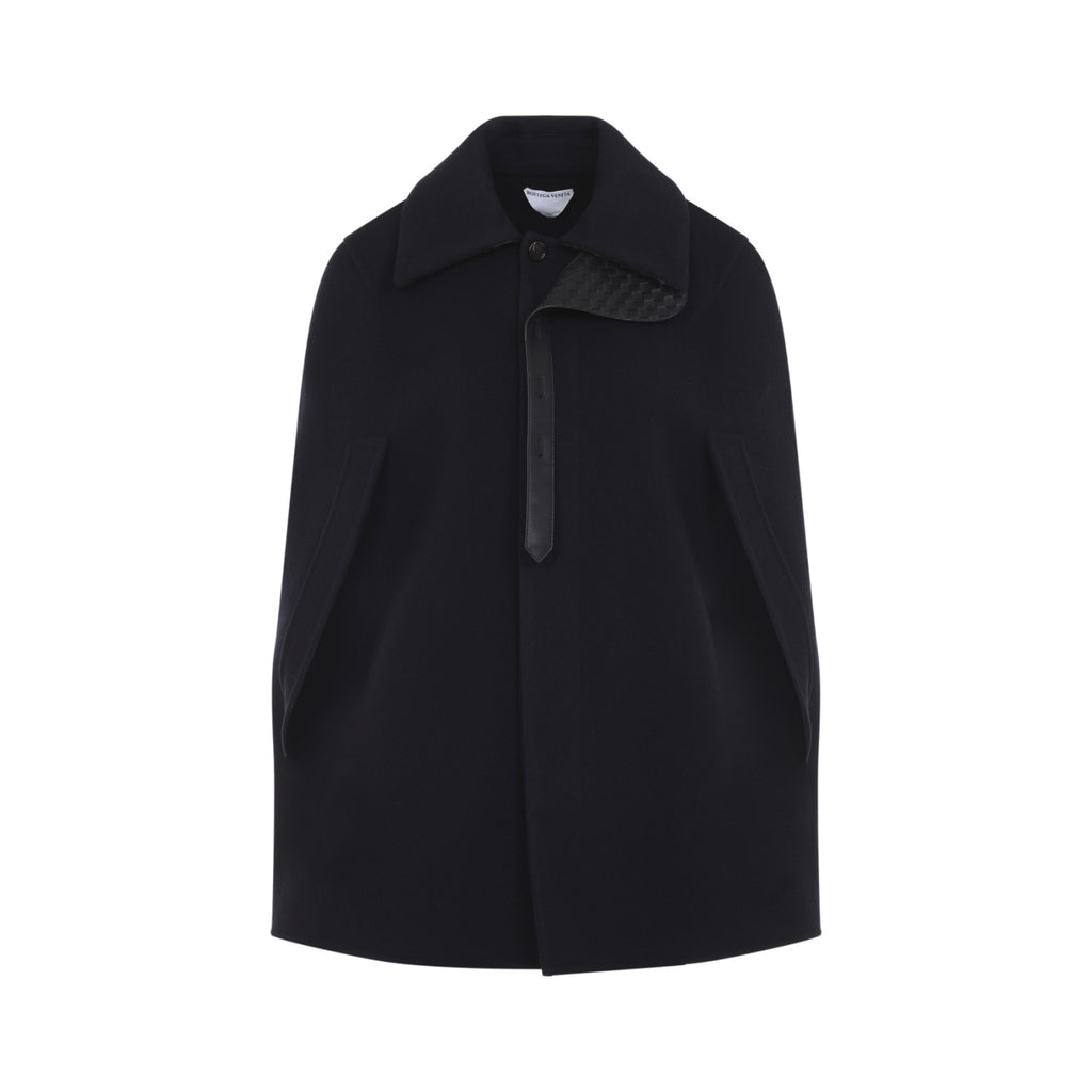 Bottega Veneta Women's Wool Cashmere Cape in Midnight Blue - view 2