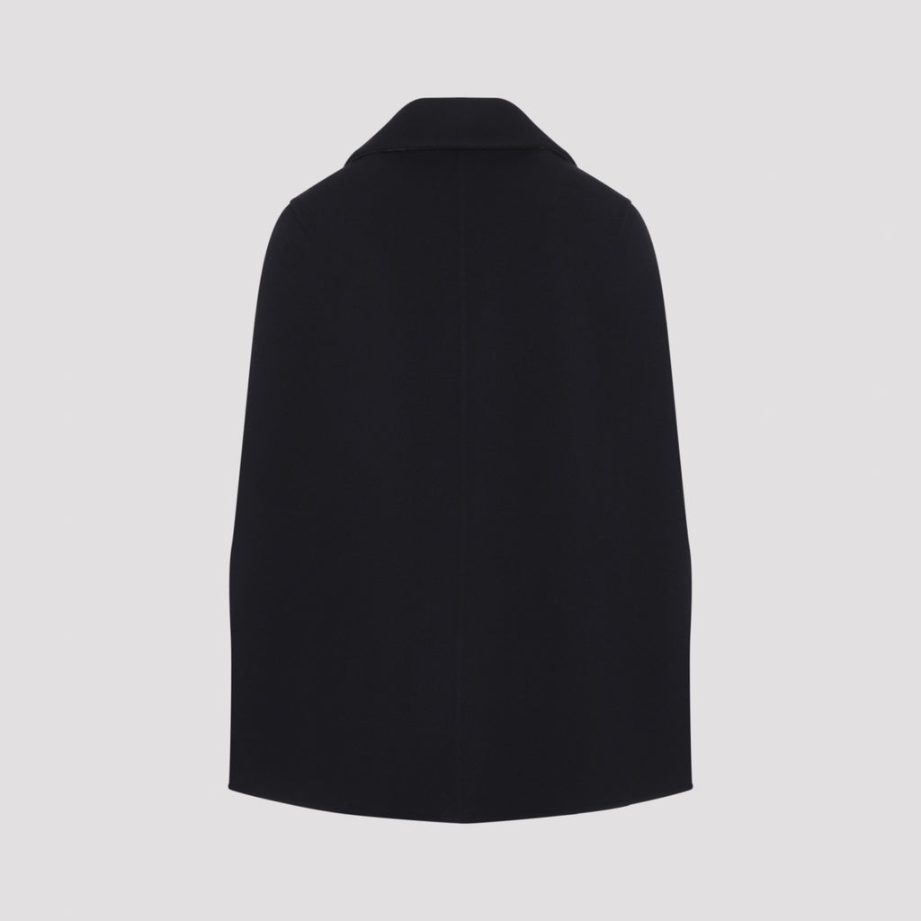 Bottega Veneta Women's Wool Cashmere Cape in Midnight Blue - view 4