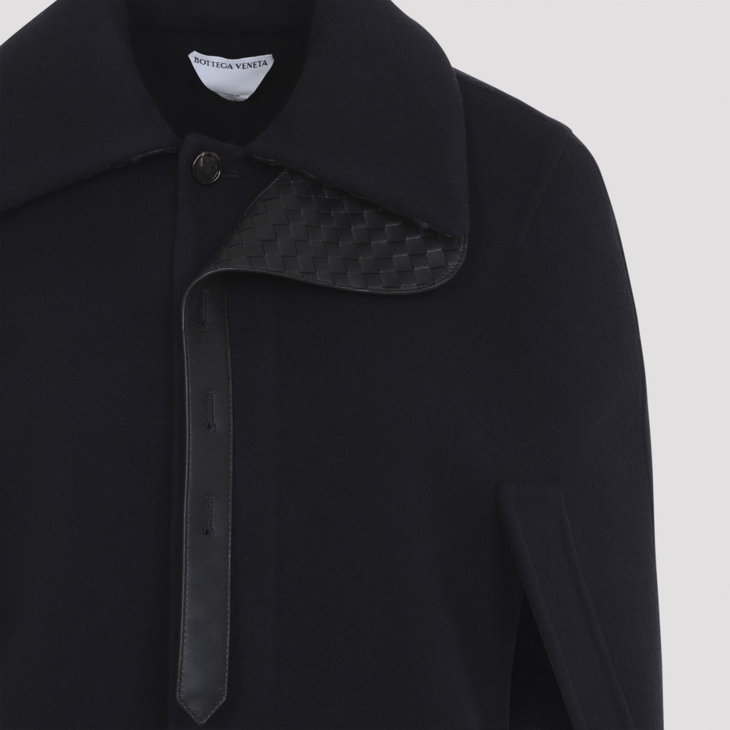 Bottega Veneta Women's Wool Cashmere Cape in Midnight Blue - view 5