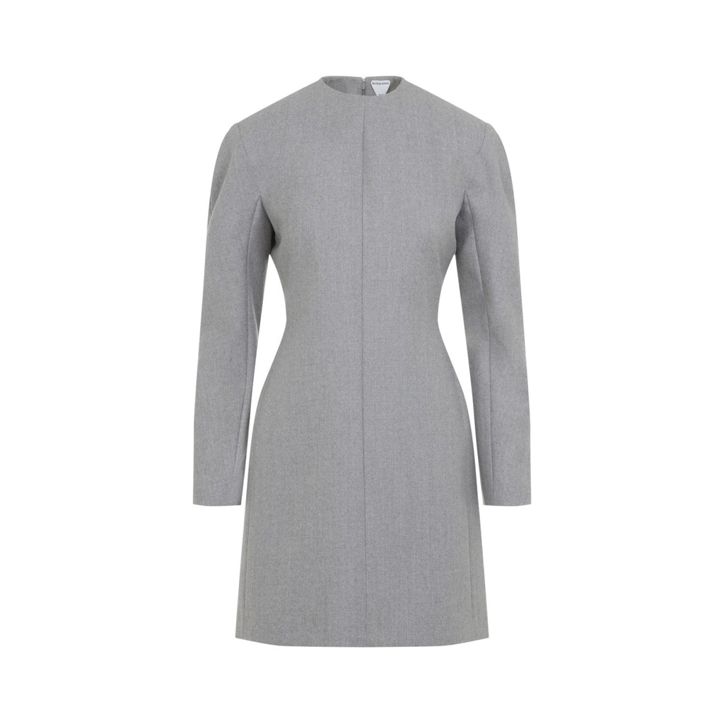 Bottega Veneta Women's Compact Wool Mini Dress in Grey - view 2