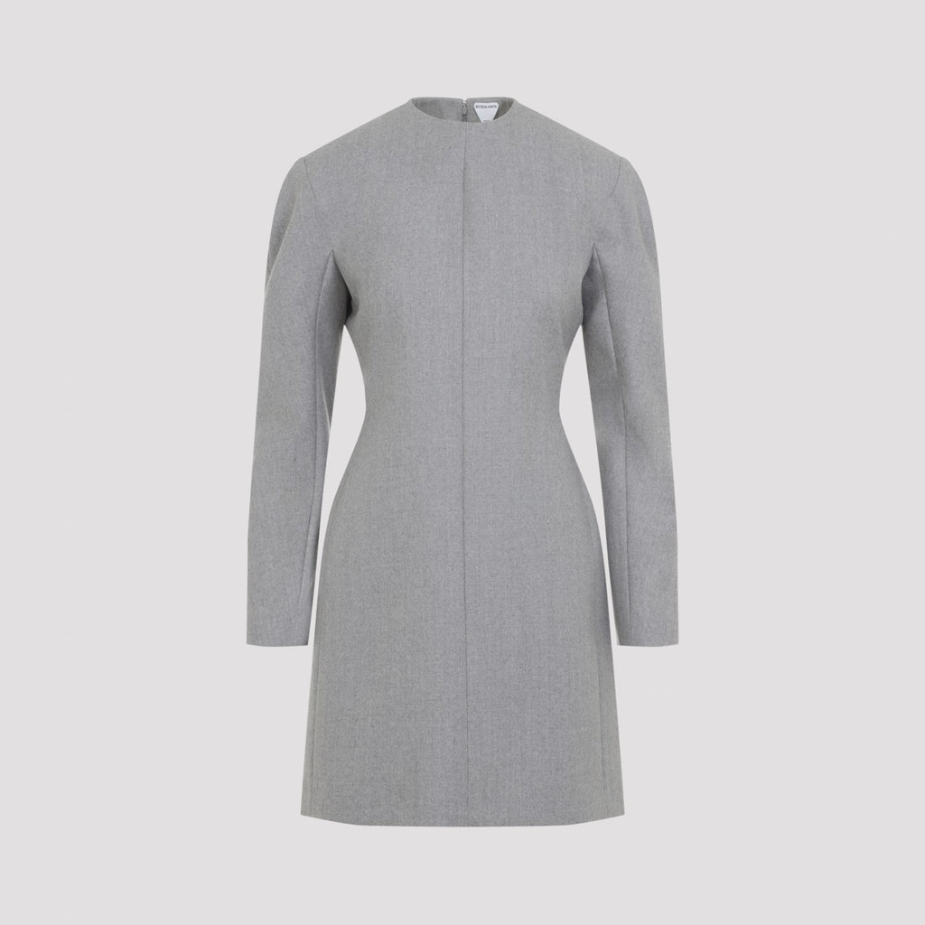 Bottega Veneta Women's Compact Wool Mini Dress in Grey - view 3